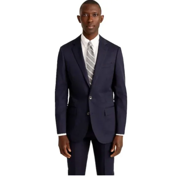NWT JCrew Ludlow Jacket Mens 44 L Navy Blue Slim Fit Coat Italian AT050 NEW